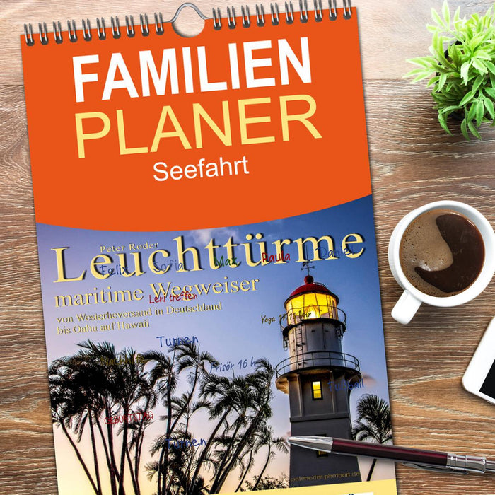 Leuchttürme - maritime Wegweiser (CALVENDO Familienplaner 2026)