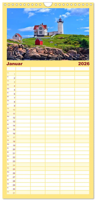 Leuchttürme - maritime Wegweiser (CALVENDO Familienplaner 2026)