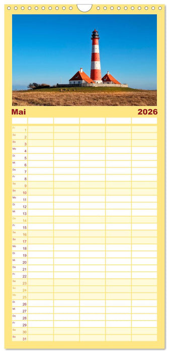 Leuchttürme - maritime Wegweiser (CALVENDO Familienplaner 2026)