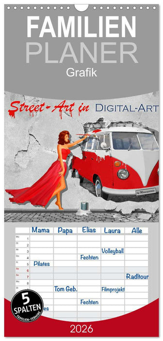 Street-Art in Digital-Art by Mausopardia (CALVENDO Familienplaner 2026)