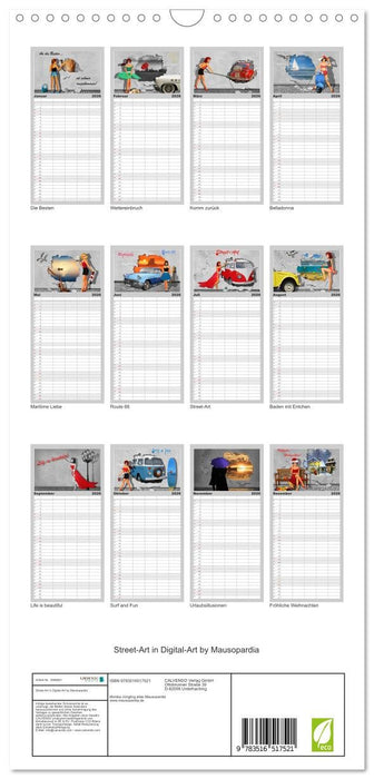Street-Art in Digital-Art by Mausopardia (CALVENDO Familienplaner 2026)