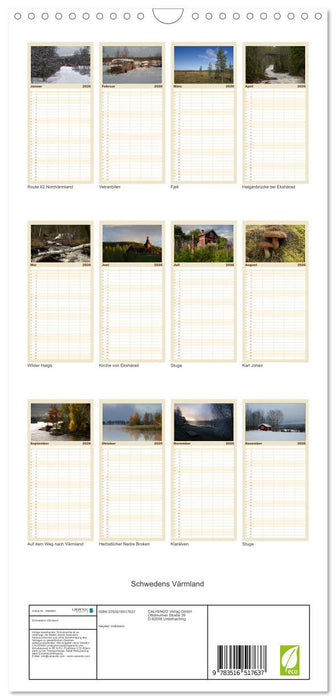 Schwedens Värmland (CALVENDO Familienplaner 2026)