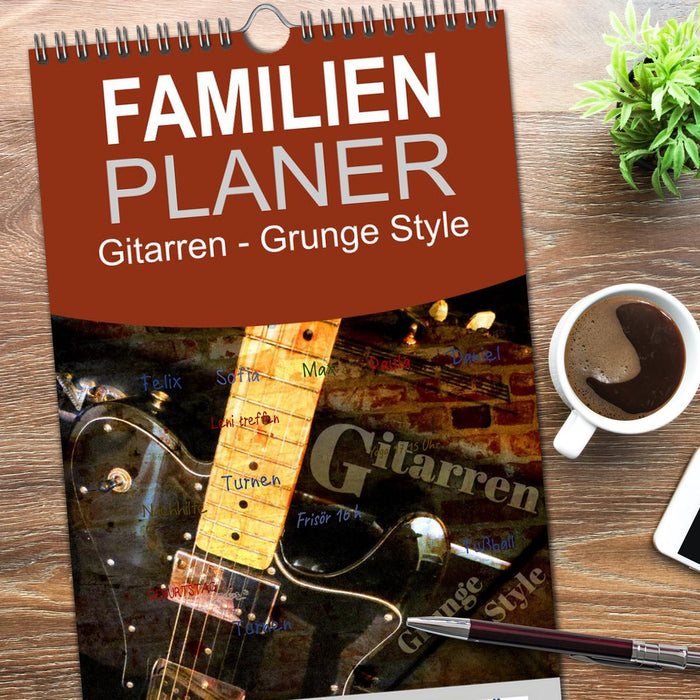 Gitarren - Grunge Style (CALVENDO Familienplaner 2026)