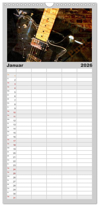 Gitarren - Grunge Style (CALVENDO Familienplaner 2026)
