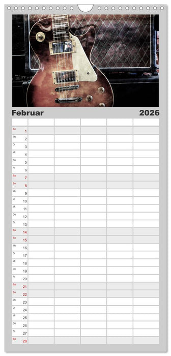 Gitarren - Grunge Style (CALVENDO Familienplaner 2026)