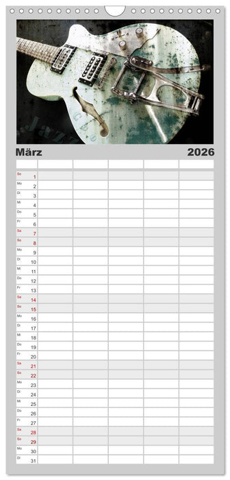 Gitarren - Grunge Style (CALVENDO Familienplaner 2026)