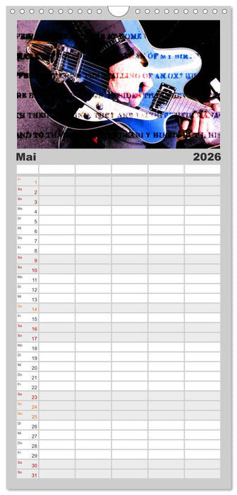 Gitarren - Grunge Style (CALVENDO Familienplaner 2026)
