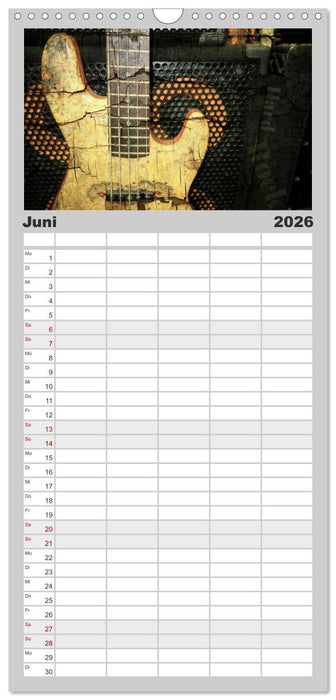 Gitarren - Grunge Style (CALVENDO Familienplaner 2026)