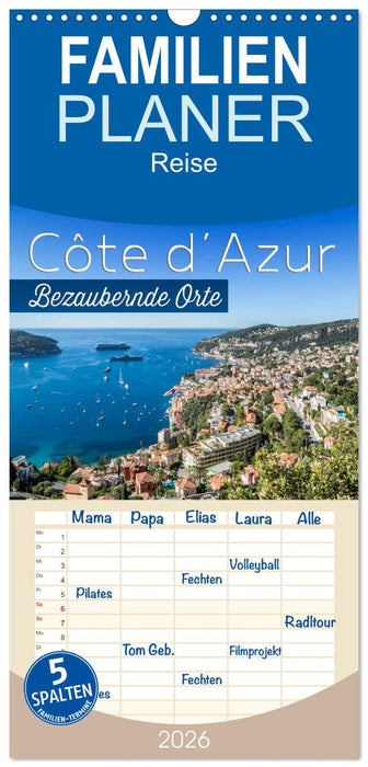 CÔTE D’AZUR Bezaubernde Orte (CALVENDO Familienplaner 2026)
