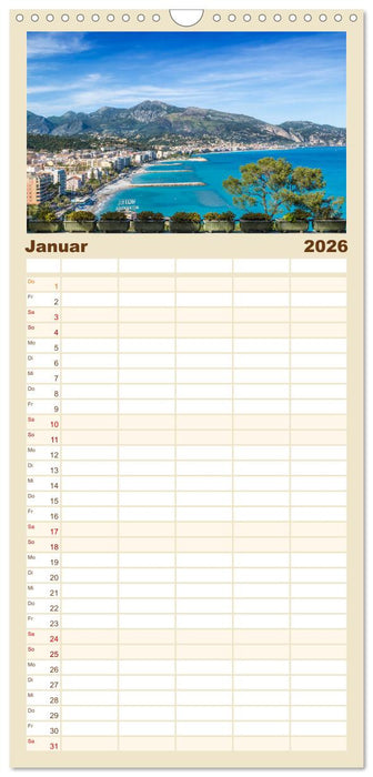 CÔTE D’AZUR Bezaubernde Orte (CALVENDO Familienplaner 2026)