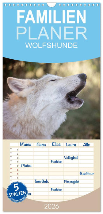 Wolfshunde 2026 (CALVENDO Familienplaner 2026)