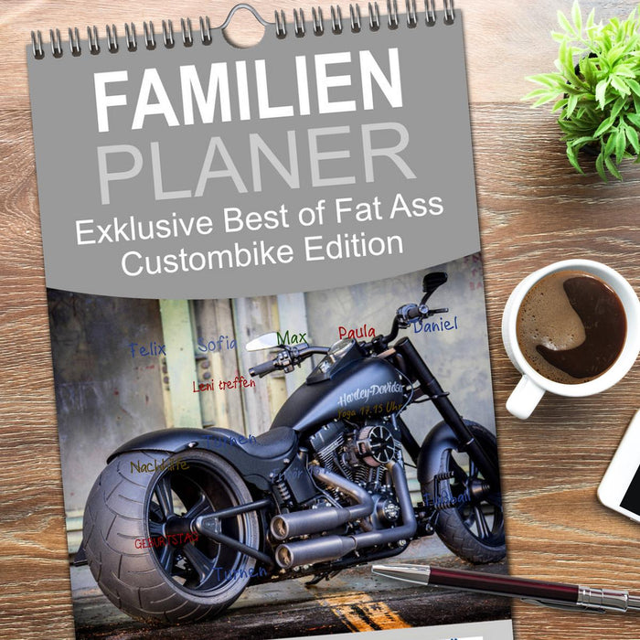 Exklusive Best of Fat Ass Custombike Edition, feinste Harleys mit fettem Hintern (CALVENDO Familienplaner 2026)