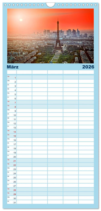 Die 12 meistbesuchten Städte der Welt (CALVENDO Familienplaner 2026)