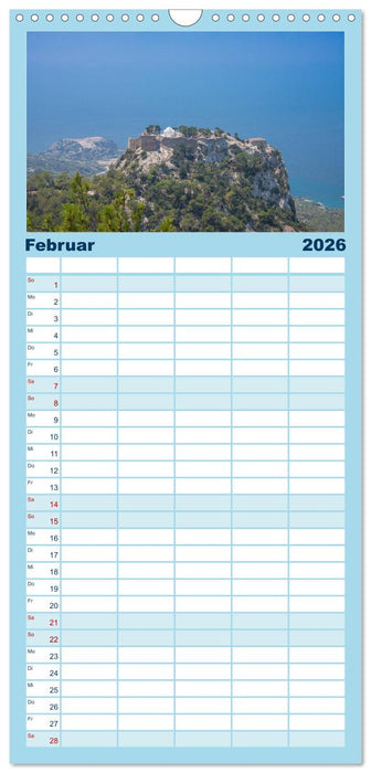 Rhodos - Traumhafter Süden (CALVENDO Familienplaner 2026)