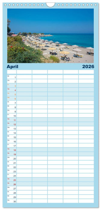 Rhodos - Traumhafter Süden (CALVENDO Familienplaner 2026)