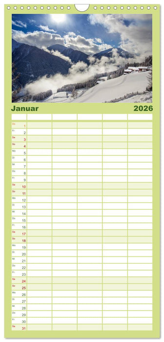 Bergbauernhöfe im Ultental (CALVENDO Familienplaner 2026)