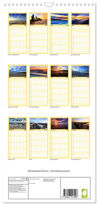 Nordseebad Wremen - Strandimpressionen (CALVENDO Familienplaner 2026)
