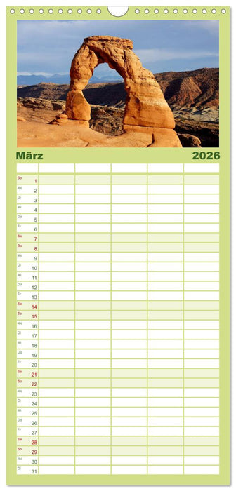 USA-Südwesten von seiner schönsten Seite 2026 (CALVENDO Familienplaner 2026)