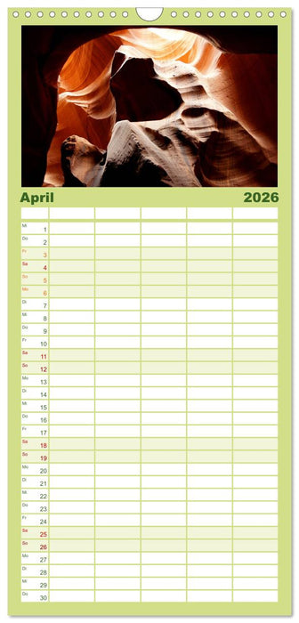 USA-Südwesten von seiner schönsten Seite 2026 (CALVENDO Familienplaner 2026)