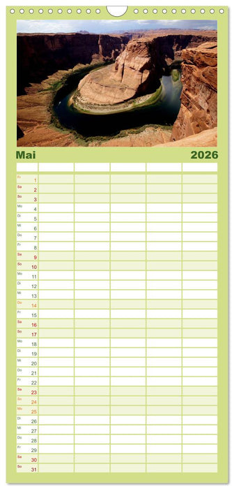 USA-Südwesten von seiner schönsten Seite 2026 (CALVENDO Familienplaner 2026)