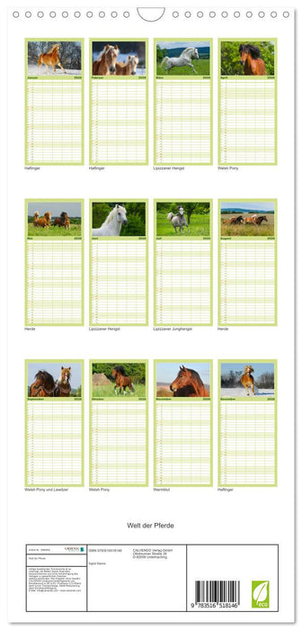 Welt der Pferde (CALVENDO Familienplaner 2026)