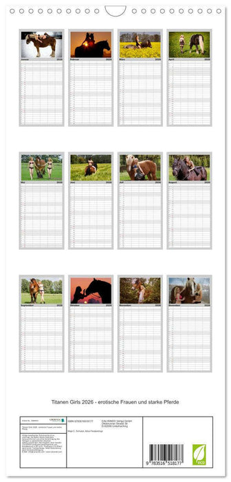 Titanen Girls 2026 - erotische Frauen und starke Pferde (CALVENDO Familienplaner 2026)
