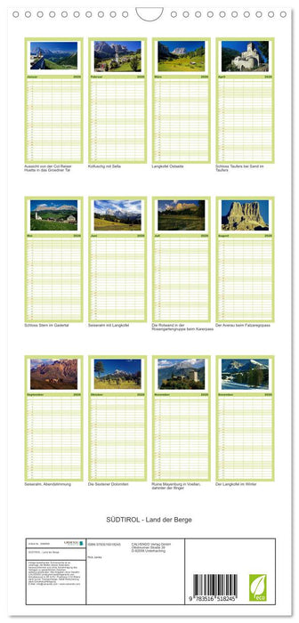 SÜDTIROL - Land der Berge (CALVENDO Familienplaner 2026)