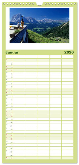 SÜDTIROL - Land der Berge (CALVENDO Familienplaner 2026)