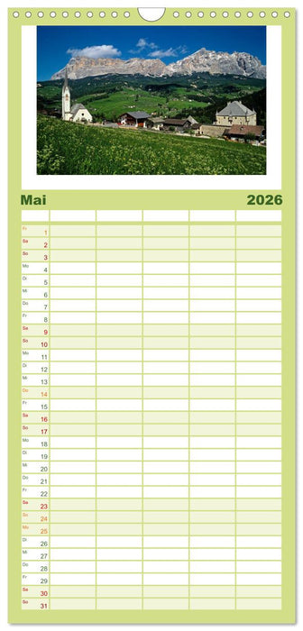 SÜDTIROL - Land der Berge (CALVENDO Familienplaner 2026)