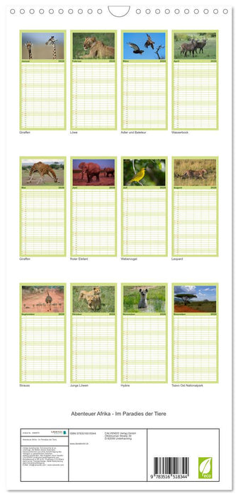 Abenteuer Afrika - Im Paradies der Tiere (CALVENDO Familienplaner 2026)