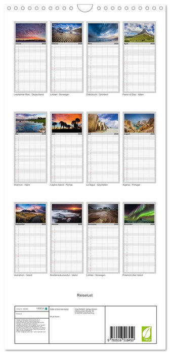 Reiselust (CALVENDO Familienplaner 2026)
