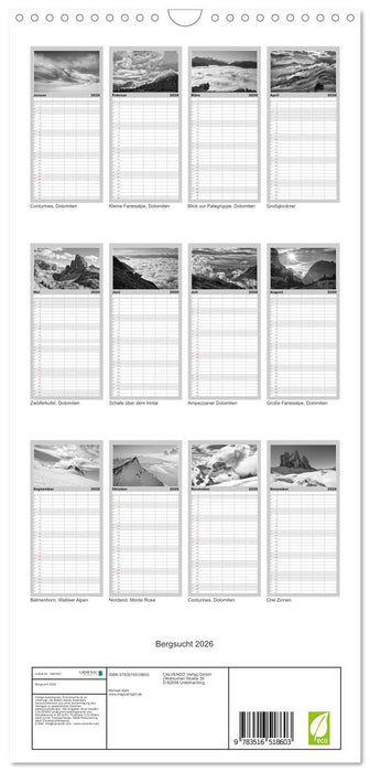 Bergsucht 2026 (CALVENDO Familienplaner 2026)