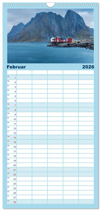 Berg, Land und Meer - Eine Reise durch die Landschaften (CALVENDO Familienplaner 2026)