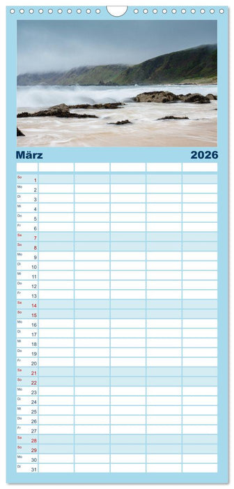 Berg, Land und Meer - Eine Reise durch die Landschaften (CALVENDO Familienplaner 2026)