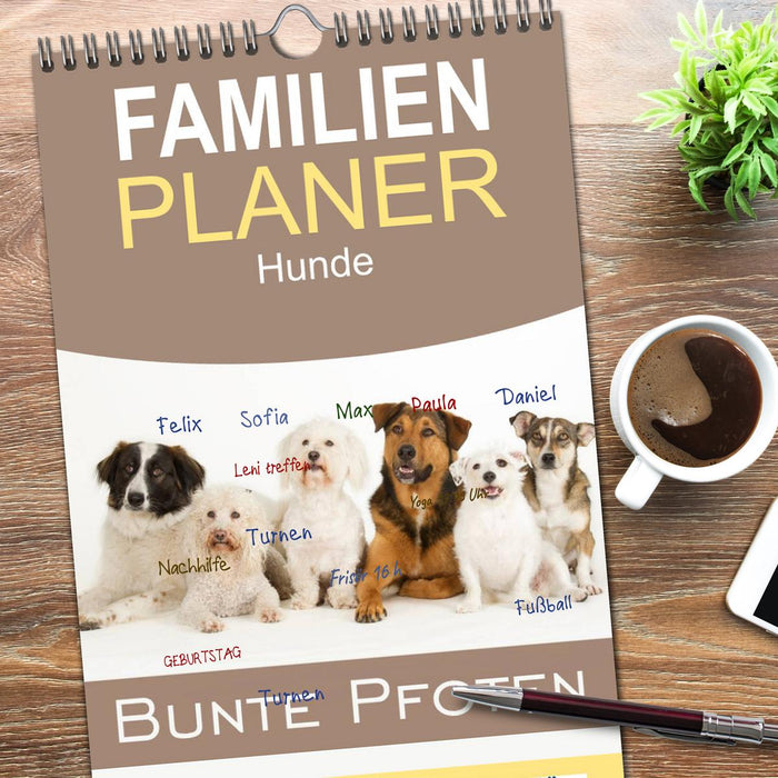 Bunte Pfoten (CALVENDO Familienplaner 2026)