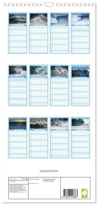 Faszination Surfen (CALVENDO Familienplaner 2026)