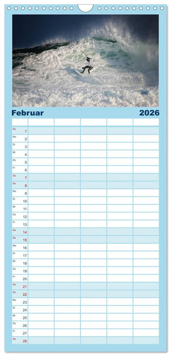 Faszination Surfen (CALVENDO Familienplaner 2026)