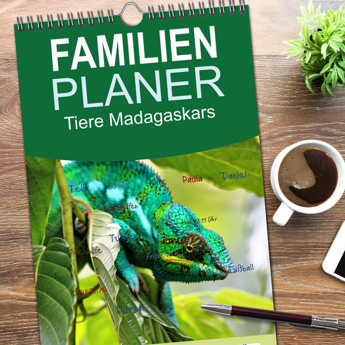 Tiere Madagaskars (CALVENDO Familienplaner 2026)