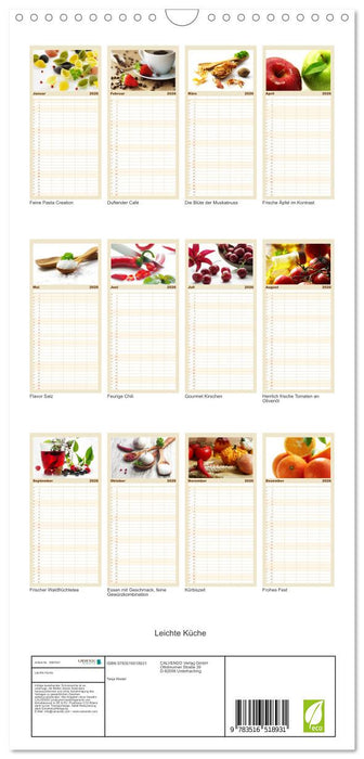 Leichte Küche (CALVENDO Familienplaner 2026)
