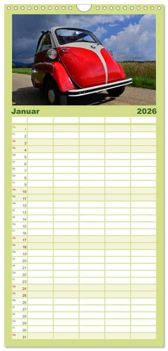 BMW Isetta - Die Knutschkugel (CALVENDO Familienplaner 2026)