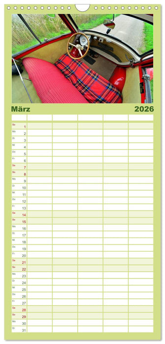 BMW Isetta - Die Knutschkugel (CALVENDO Familienplaner 2026)