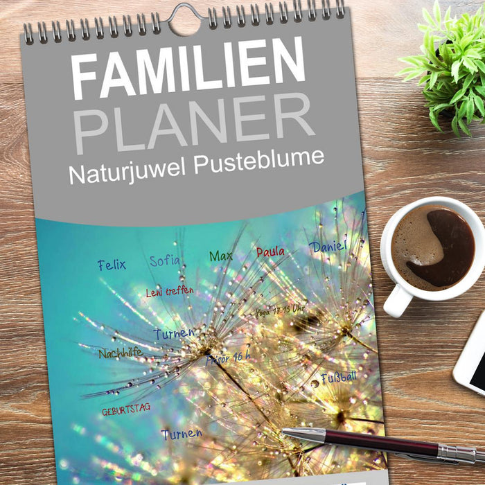 Naturjuwel Pusteblume (CALVENDO Familienplaner 2026)