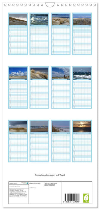 Strandwanderungen auf Texel (CALVENDO Familienplaner 2026)