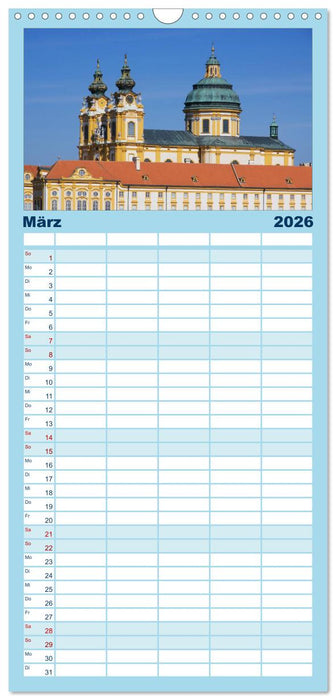 Die Wachau - Bezaubernde Orte an der Donau (CALVENDO Familienplaner 2026)