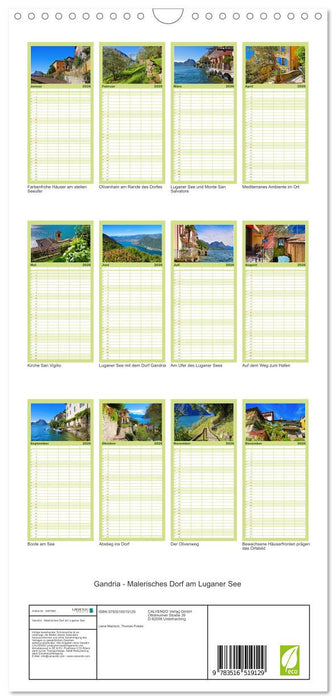 Gandria - Malerisches Dorf am Luganer See (CALVENDO Familienplaner 2026)