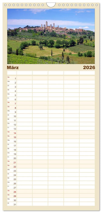 Toskana – Traumlandschaft in Italien (CALVENDO Familienplaner 2026)