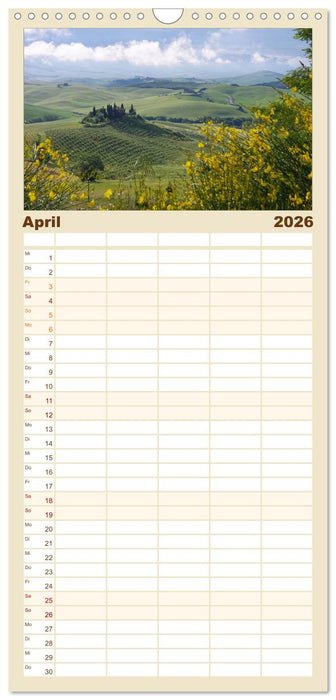Toskana – Traumlandschaft in Italien (CALVENDO Familienplaner 2026)