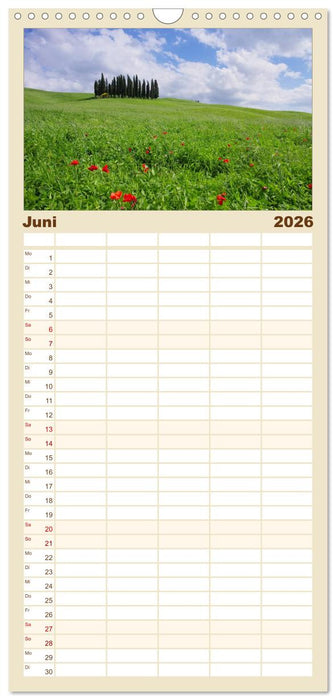 Toskana – Traumlandschaft in Italien (CALVENDO Familienplaner 2026)