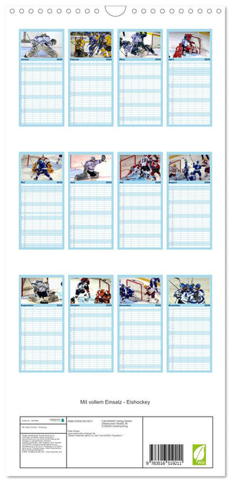 Mit vollem Einsatz - Eishockey (CALVENDO Familienplaner 2026)