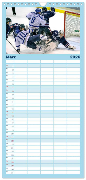 Mit vollem Einsatz - Eishockey (CALVENDO Familienplaner 2026)